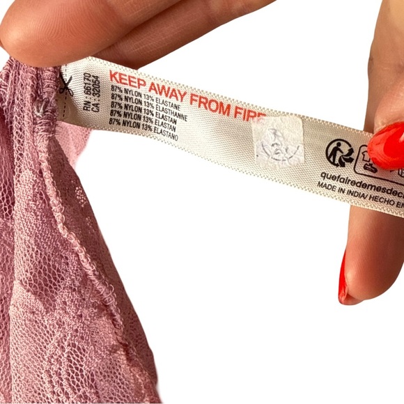 Intimately Free FP Lace Open Back Slip Dress Mauve Pink Sleeveless Size XS NWOT - Picture 7 of 9